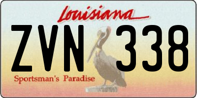 LA license plate ZVN338