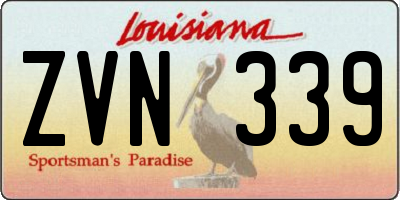 LA license plate ZVN339