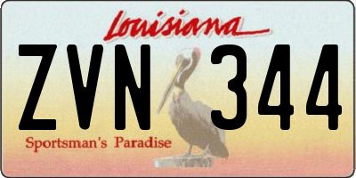 LA license plate ZVN344