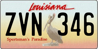 LA license plate ZVN346