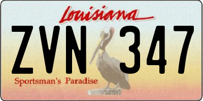 LA license plate ZVN347