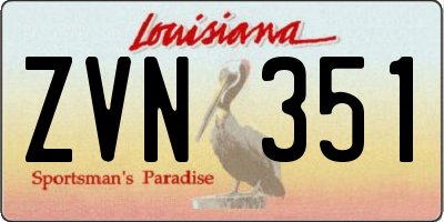 LA license plate ZVN351