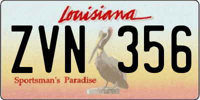 LA license plate ZVN356