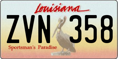 LA license plate ZVN358