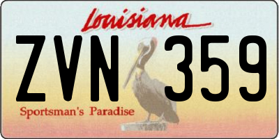 LA license plate ZVN359