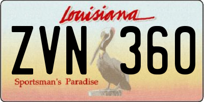 LA license plate ZVN360