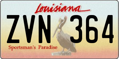 LA license plate ZVN364