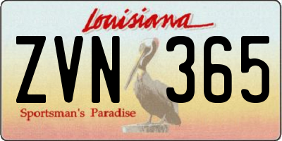 LA license plate ZVN365