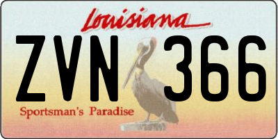 LA license plate ZVN366