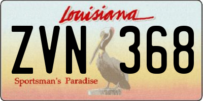LA license plate ZVN368