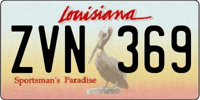 LA license plate ZVN369