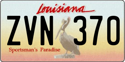 LA license plate ZVN370