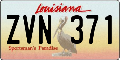 LA license plate ZVN371