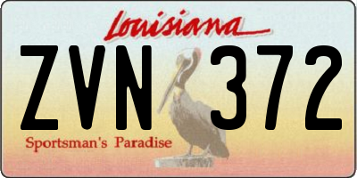LA license plate ZVN372