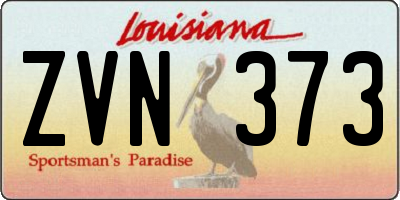 LA license plate ZVN373