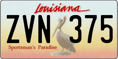 LA license plate ZVN375