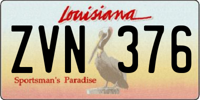 LA license plate ZVN376