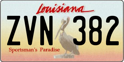 LA license plate ZVN382