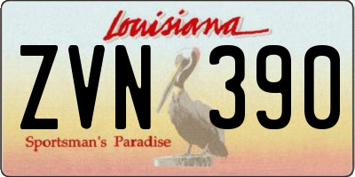 LA license plate ZVN390