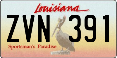 LA license plate ZVN391