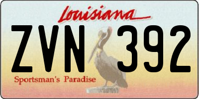 LA license plate ZVN392