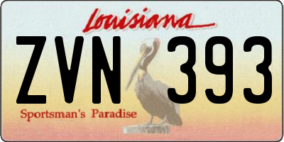 LA license plate ZVN393