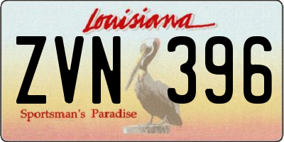 LA license plate ZVN396