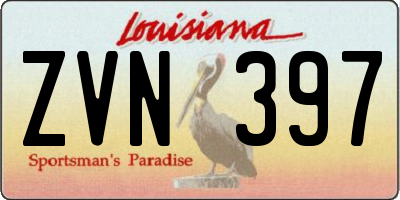 LA license plate ZVN397