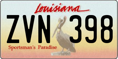 LA license plate ZVN398