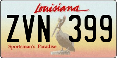 LA license plate ZVN399