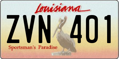 LA license plate ZVN401