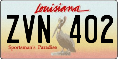 LA license plate ZVN402