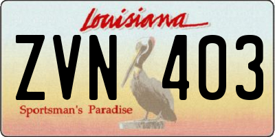 LA license plate ZVN403