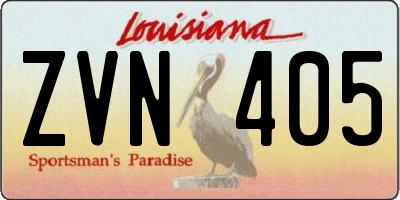 LA license plate ZVN405