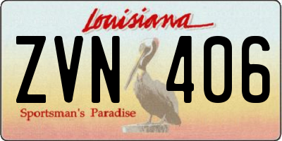 LA license plate ZVN406