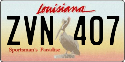 LA license plate ZVN407