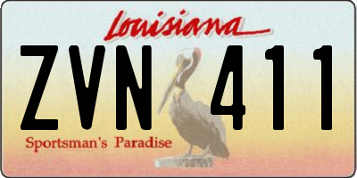 LA license plate ZVN411