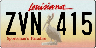 LA license plate ZVN415