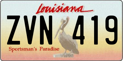 LA license plate ZVN419