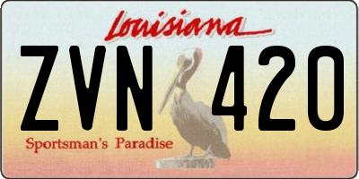 LA license plate ZVN420