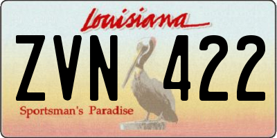 LA license plate ZVN422