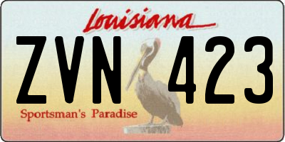 LA license plate ZVN423