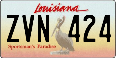 LA license plate ZVN424