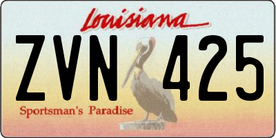 LA license plate ZVN425