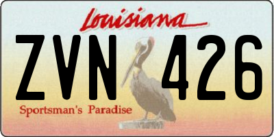 LA license plate ZVN426