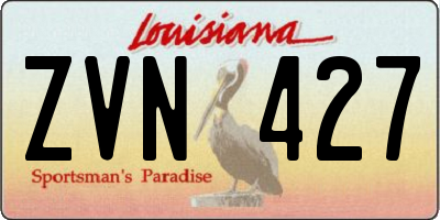 LA license plate ZVN427