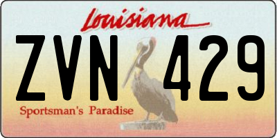 LA license plate ZVN429