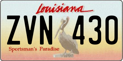 LA license plate ZVN430