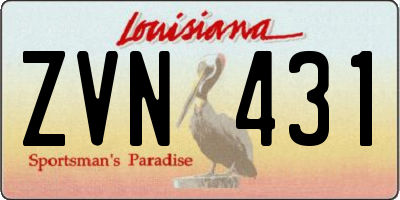 LA license plate ZVN431