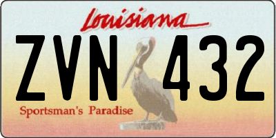 LA license plate ZVN432